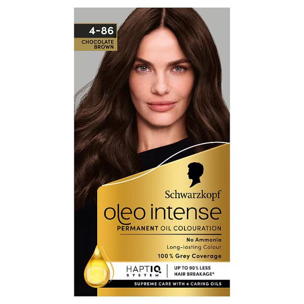 Schwarzkopf Oleo Intense Chocolate Brown Permanent Hair Dye 4-86