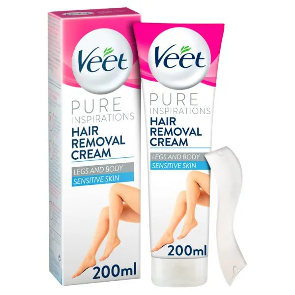 Veet Crème Dépilatoire Pure Jambes & Corps Peau Sensible 200ml