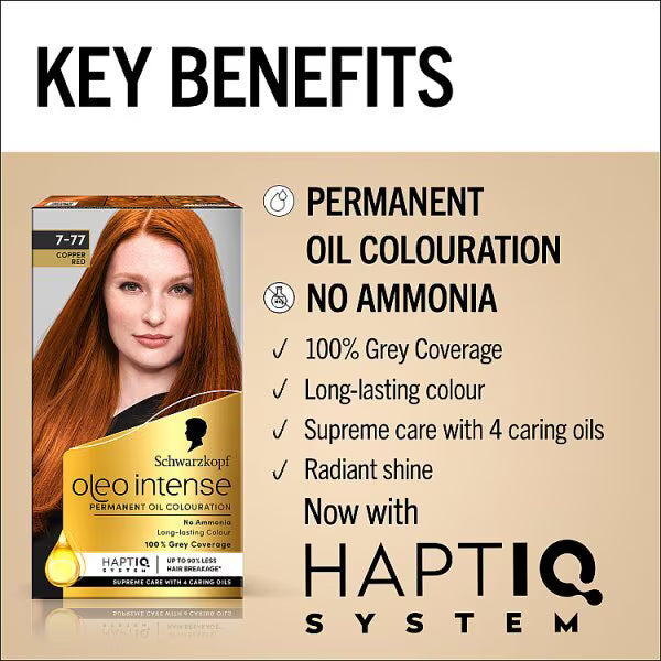 Coloration Permanente Cuivré Rouge Oleo Intense 7-77 de Schwarzkopf