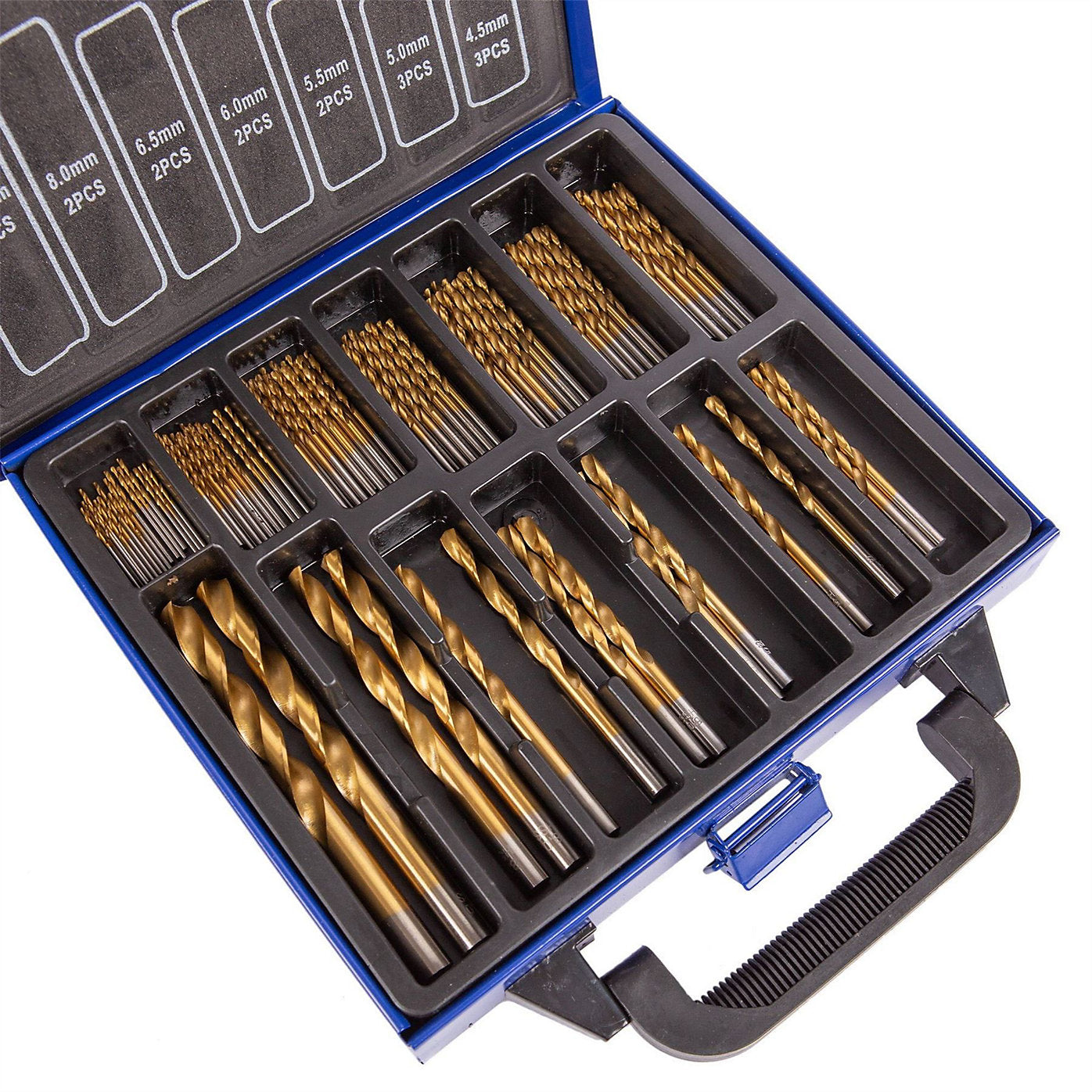 Utilisateur Pro - Coffret de forets HSS en acier revêtus de titane - 1,5-10 mm - 99 pièces
