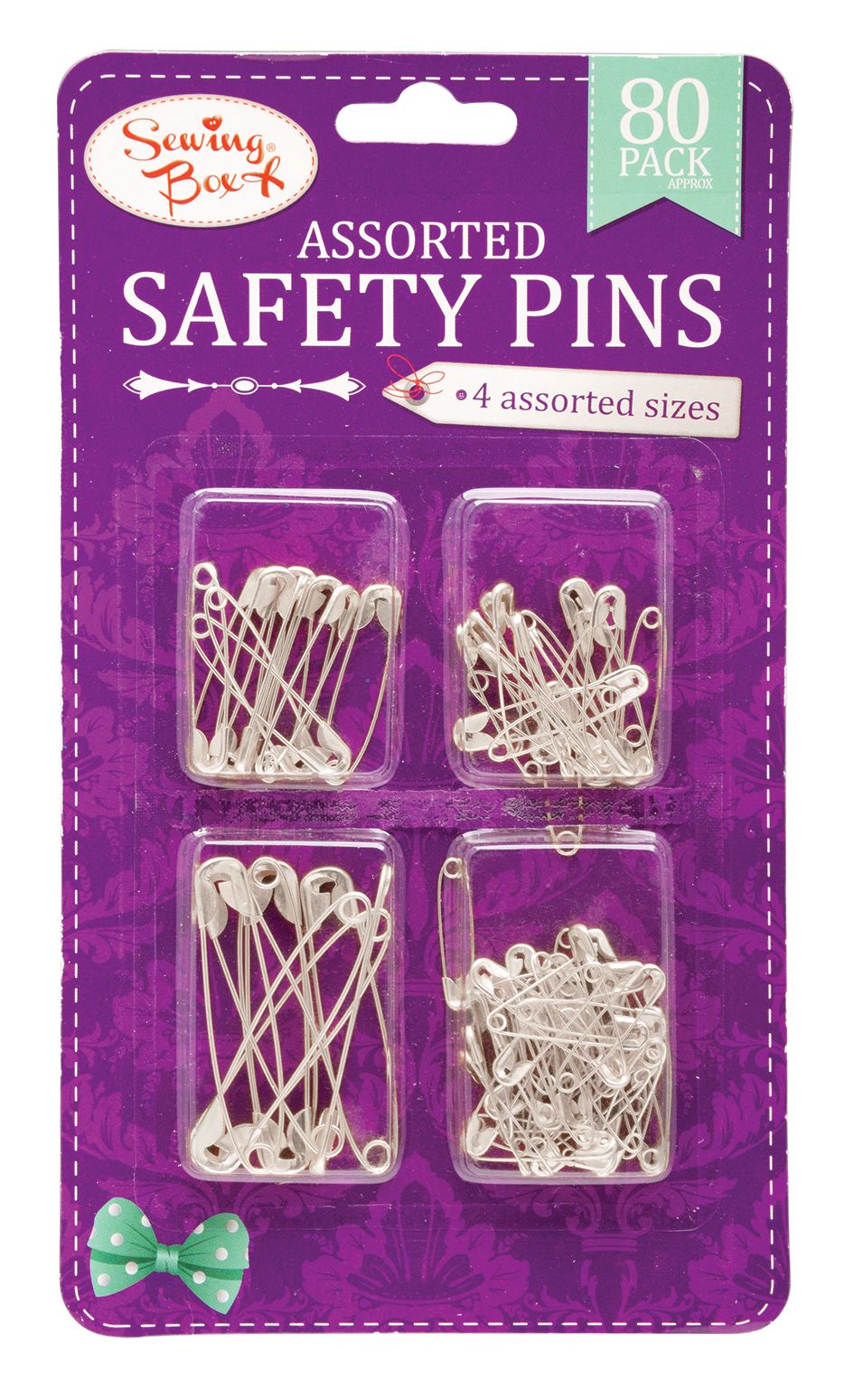 Safety Pins - Ass Sizes Silver