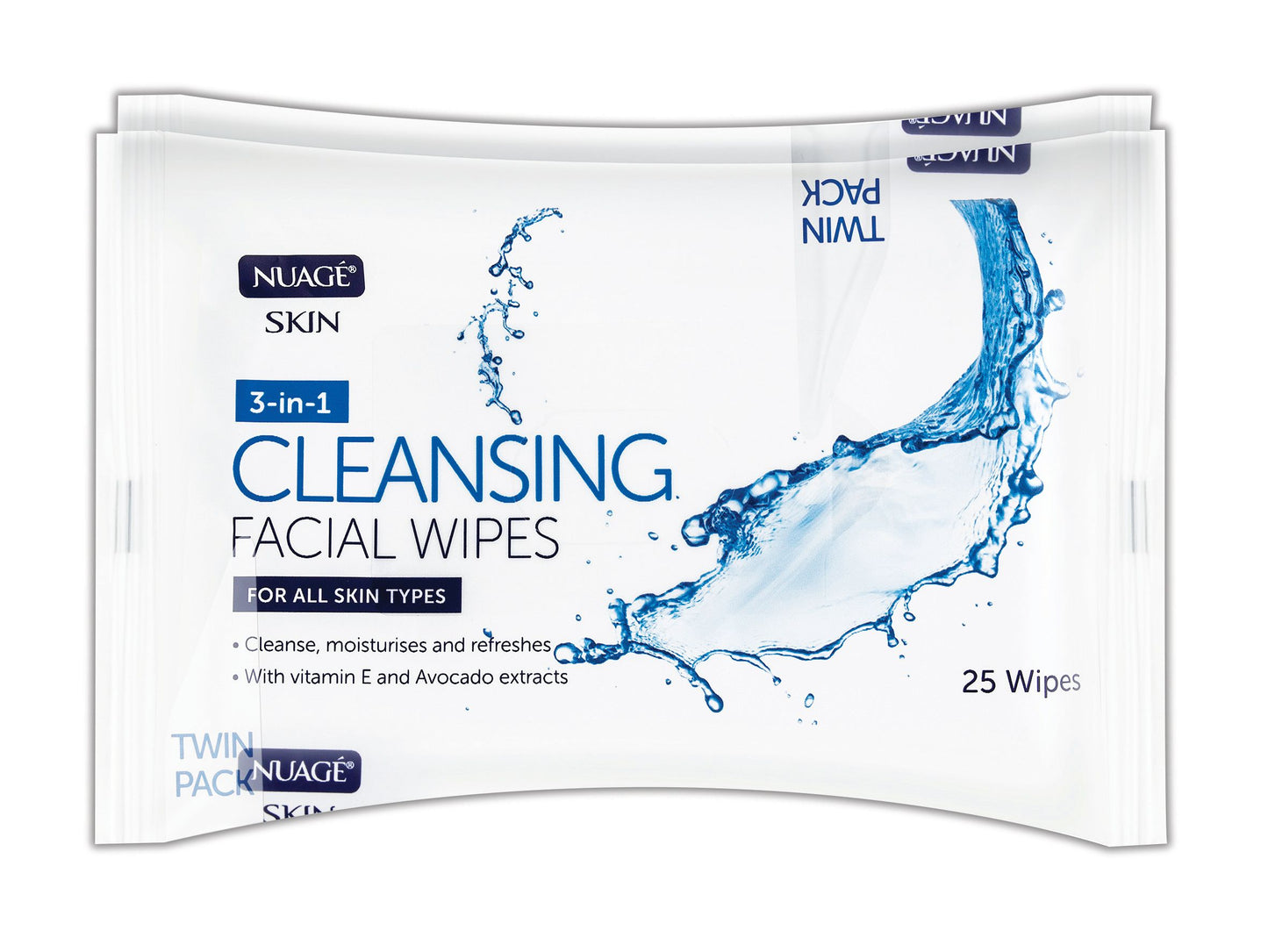 Lingettes Nettoyantes Visage 3 en 1 2x25un.