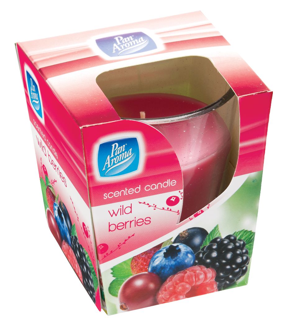 Bougie en verre transparent - Baies sauvages