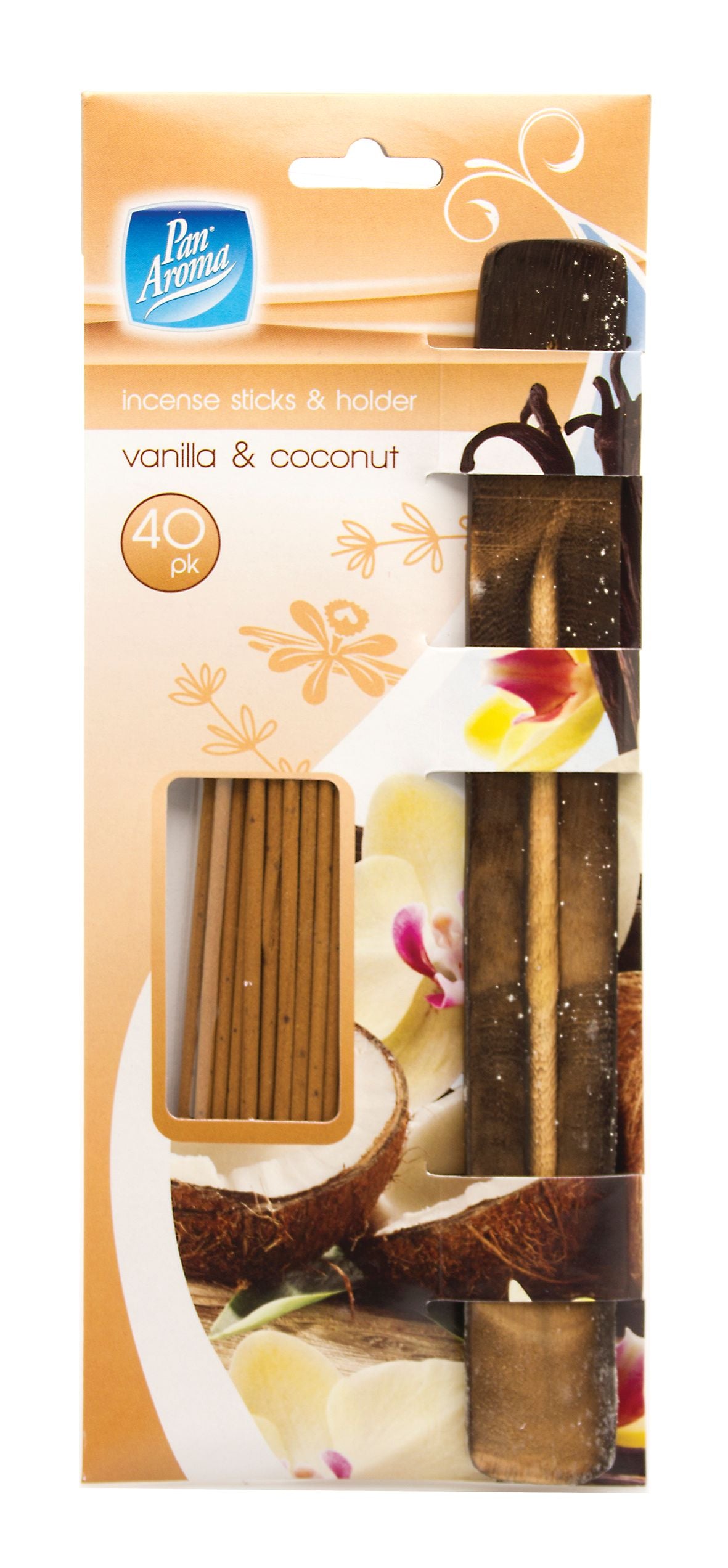Bâtonnets et porte-encens - Vanille et Noix de Coco 40 pièces