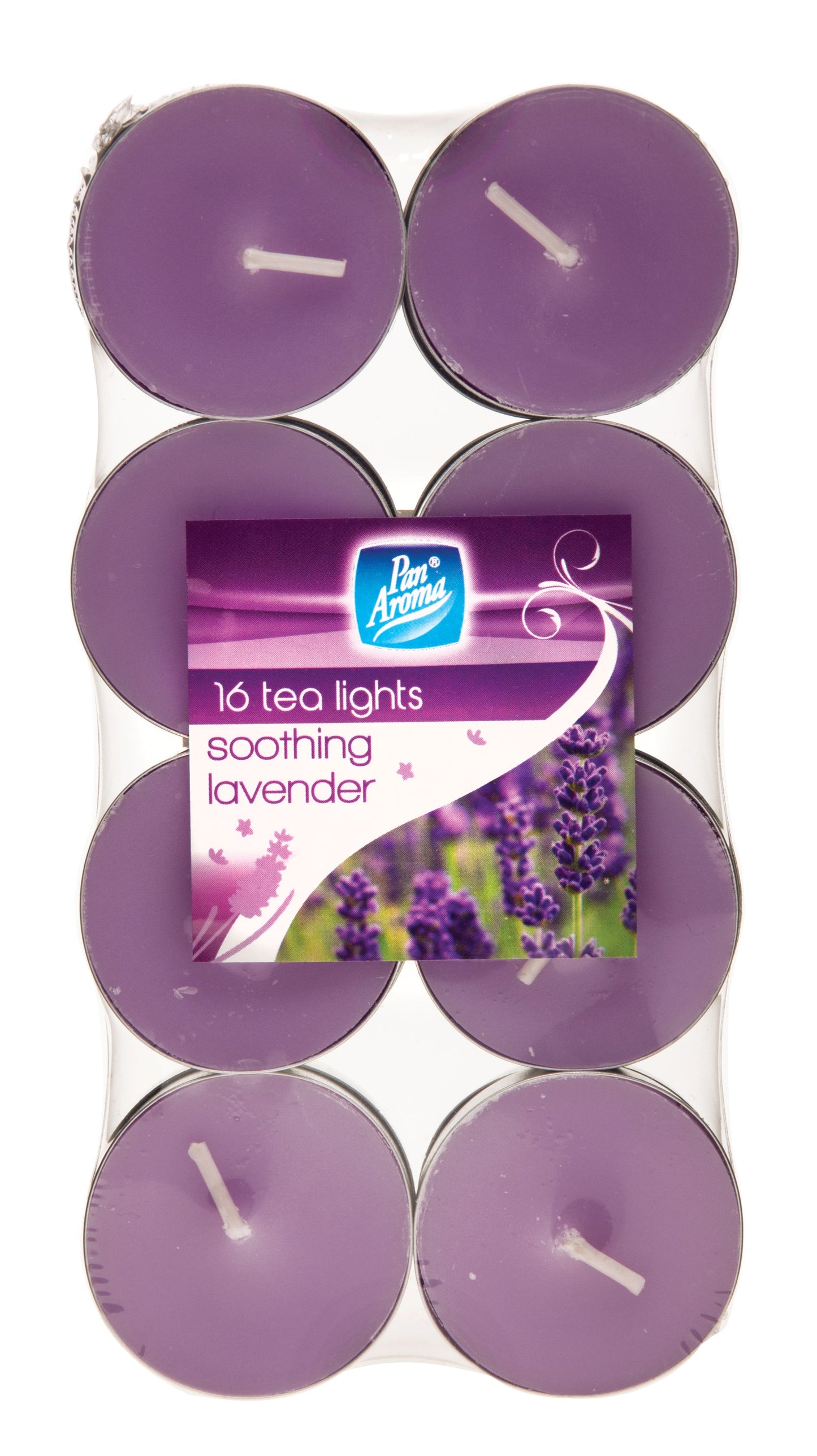 Bougies chauffe-plat colorées – Lavande apaisante paquet de 16