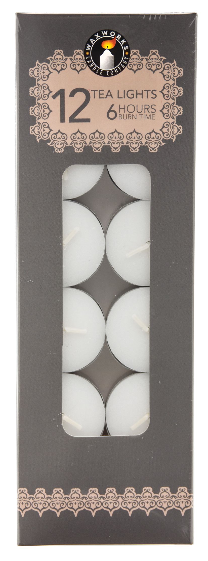 Bougies chauffe-plat blanches - Durée de combustion de 6 heures, paquet de 12