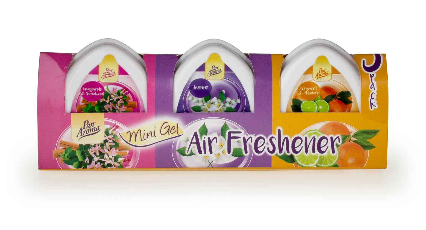 Mini Désodorisant Gel 3pk - Bergamote, Chèvrefeuille, Jasmin