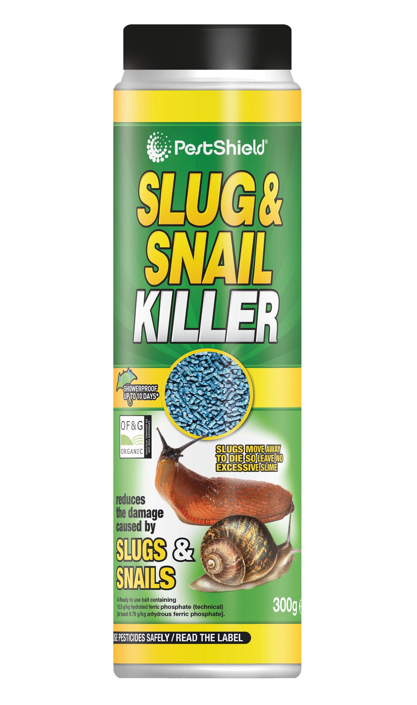 Anti-limaces et escargots bio Pestshield, granulés bleus, phosphate ferrique, 300 g