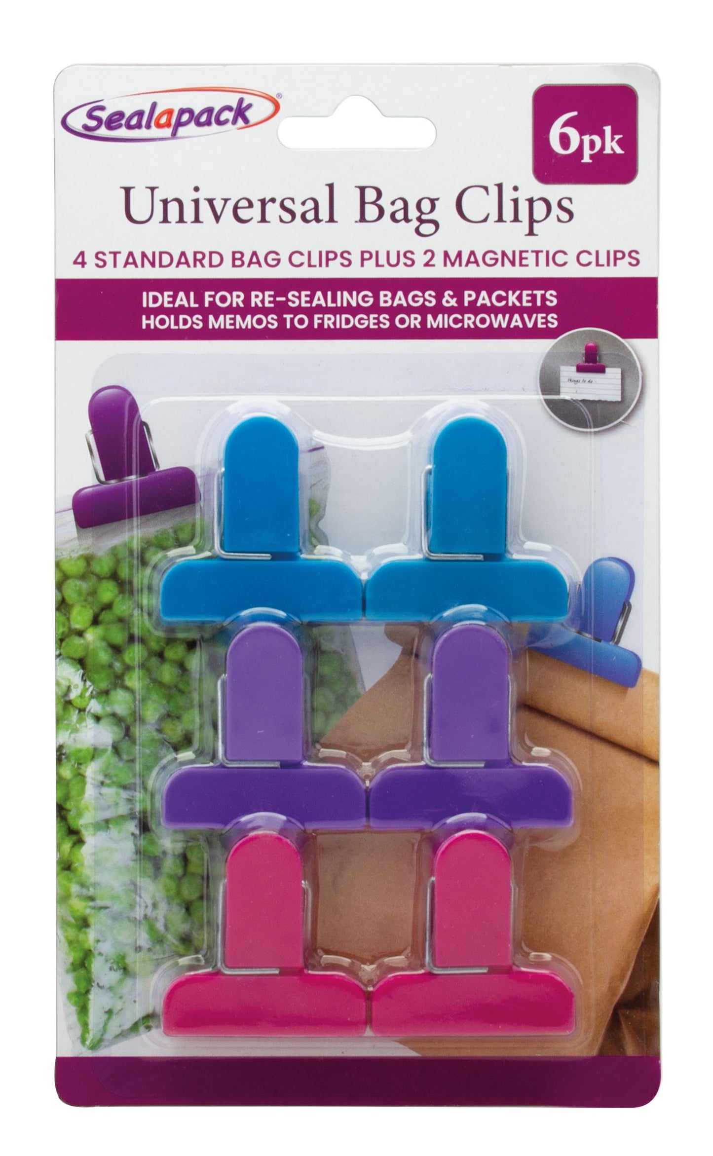Pinces à Sacs Alimentaires Lot de 6