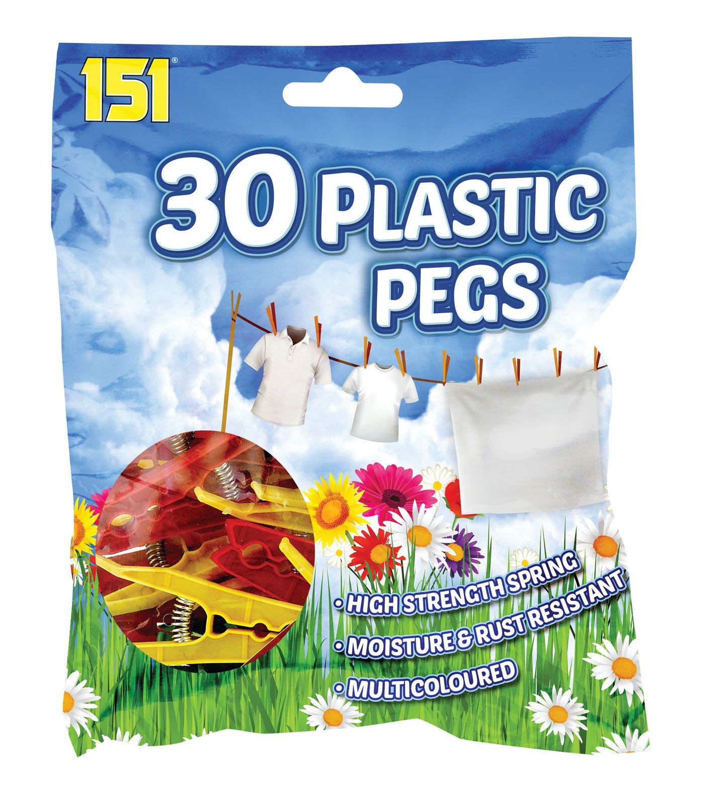 151 pinces à linge en plastique, pack de 30