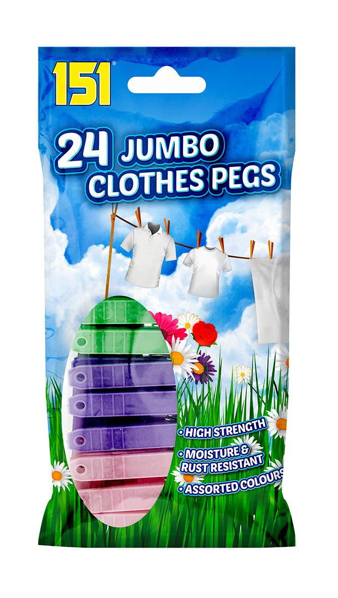 Pinces à linge géantes en plastique, lot de 24