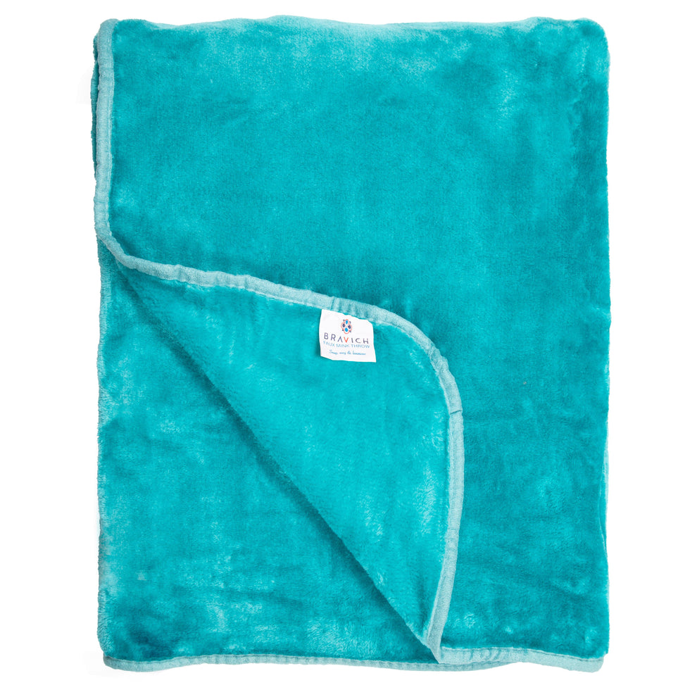 Bravich Soft Faux Mink Throw Large Fluffy Blanket For Bed, Sofa & Duvet Bedding Throws. Faux Fur Thick Fleece Throw Blankets For Home 200x240cm - Teal