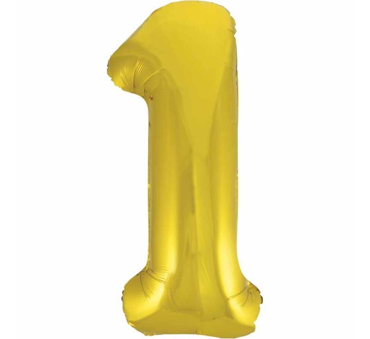 34" CLASSIC GOLD NUMBER 1 FOIL BALLOON (1)