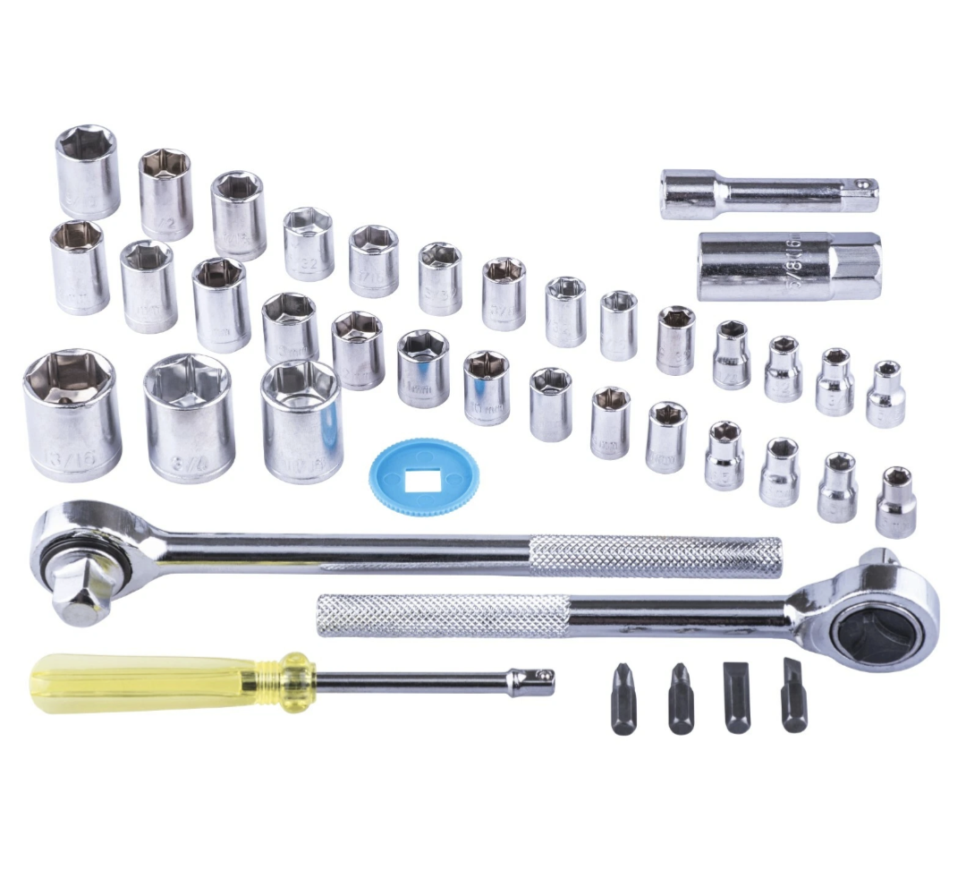 Jeu de douilles Amtech 52 pièces 1/4" 3/8" 1/2" Cliquet Rallonges Embouts