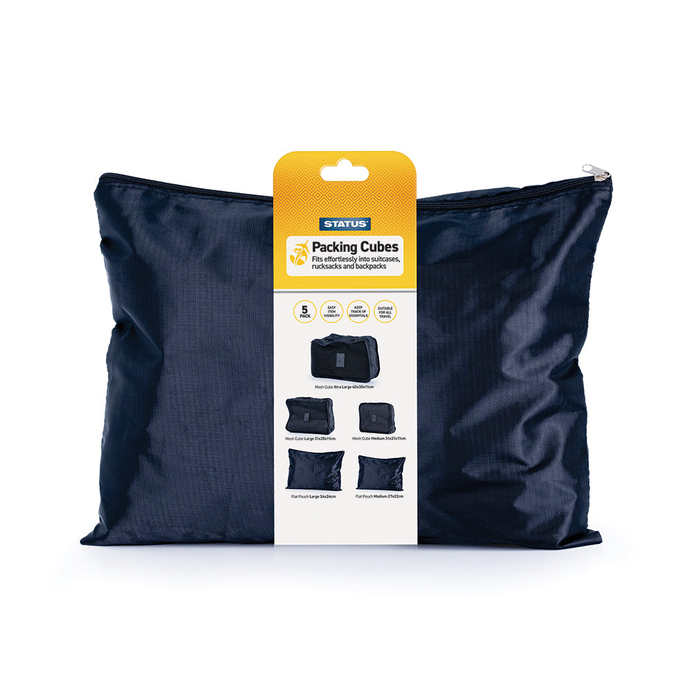 Organisateurs de valise - Noir - État - Lot de 5 - Cube en filet emballé sur carte