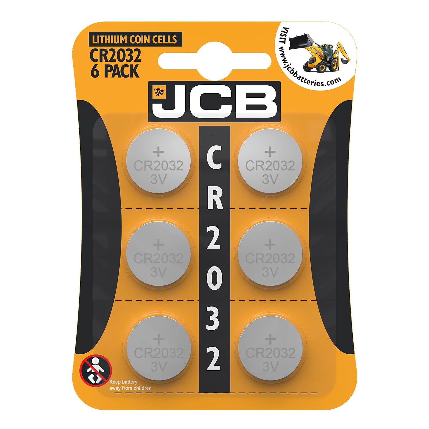 JCB CR2032 LITHIUM COIN CELL 6PK