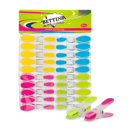 BETTINA - PINCES À LINGE SOFTGRIP 20 PIÈCES