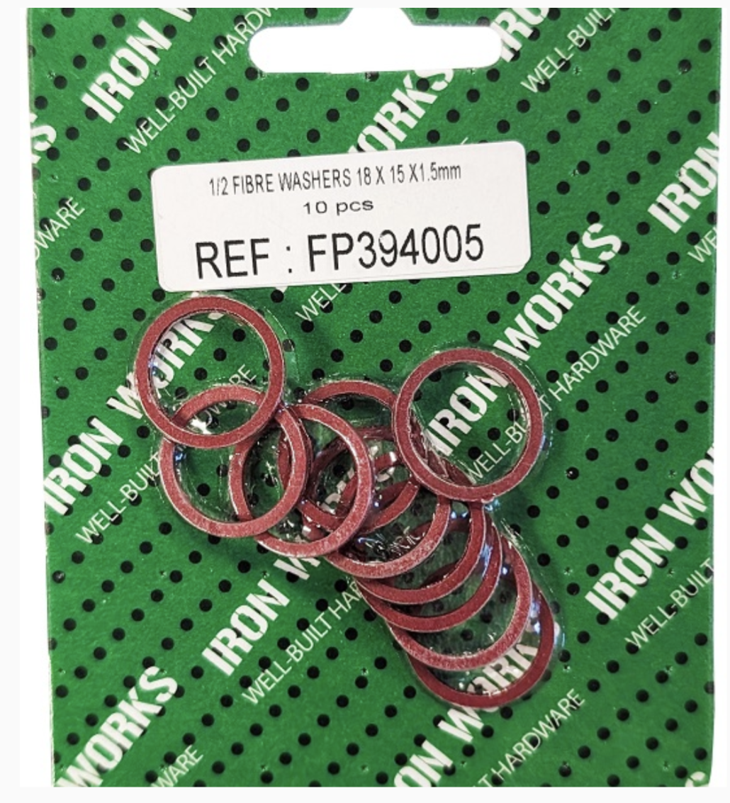 4870 - FP394005 - 1/2 FIBRE WASHER SIZES 18x15x1.5mm (10PACK)