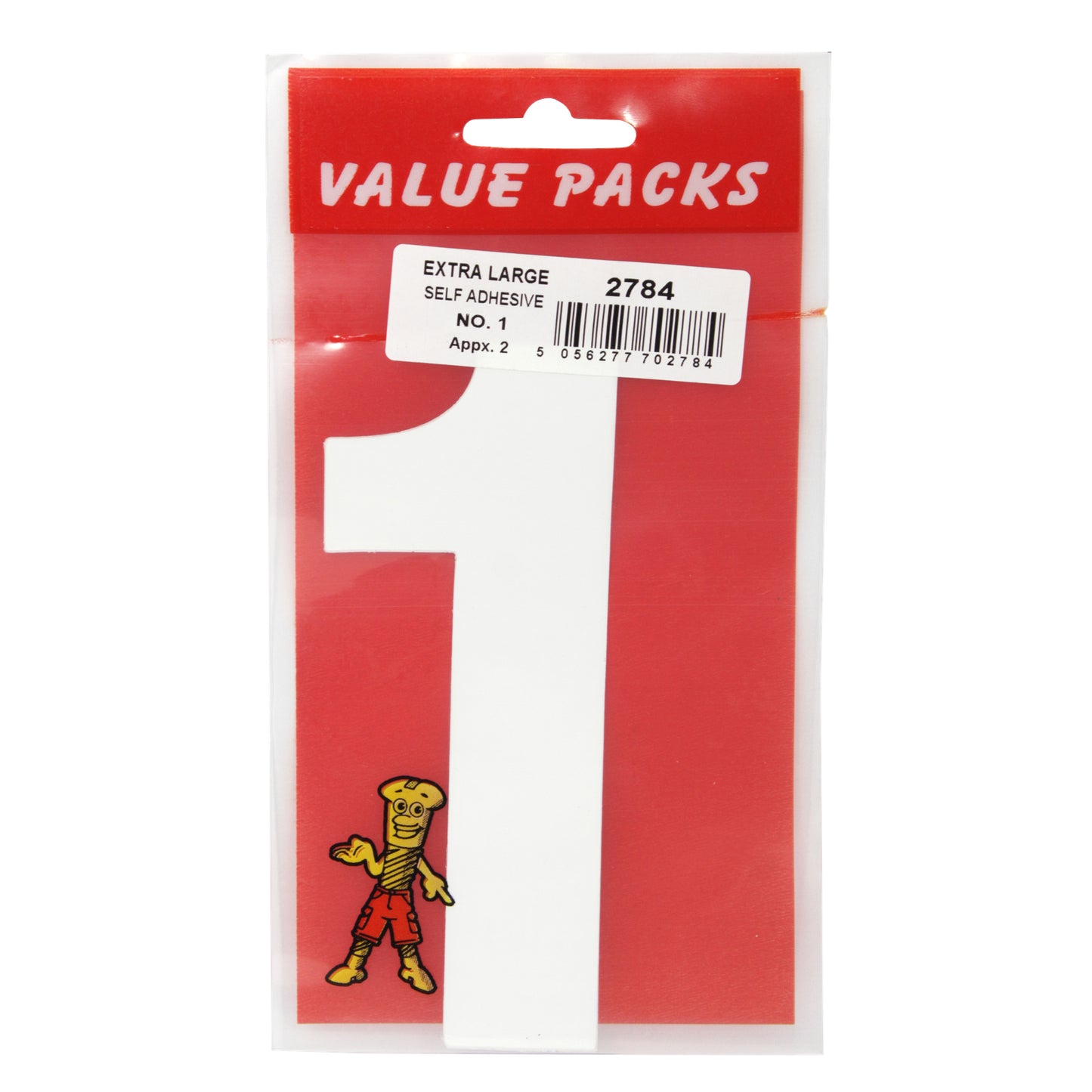 2784 - SANEL1 - NUMBER 1 EXTRA LARGE SELF ADHESIVE (17cm x 11cm)