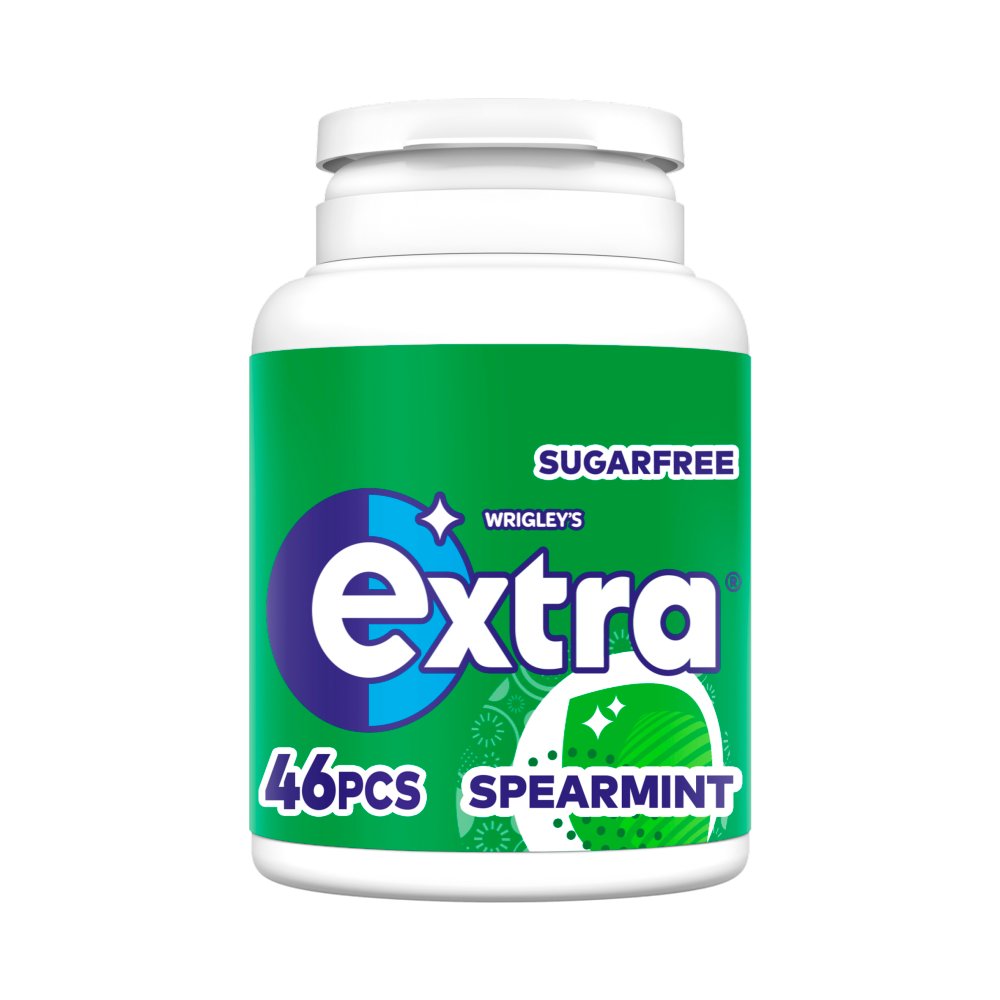 Wrigley's Extra Chewing Gum Bottle Sugar Free Spearmint x46 Pieces
