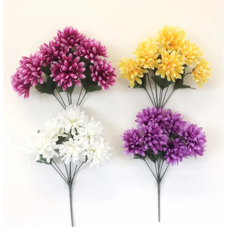 ASSORTED COLOUR ARTIFICIAL FLOWER CRYSANTHEMUM BUSH