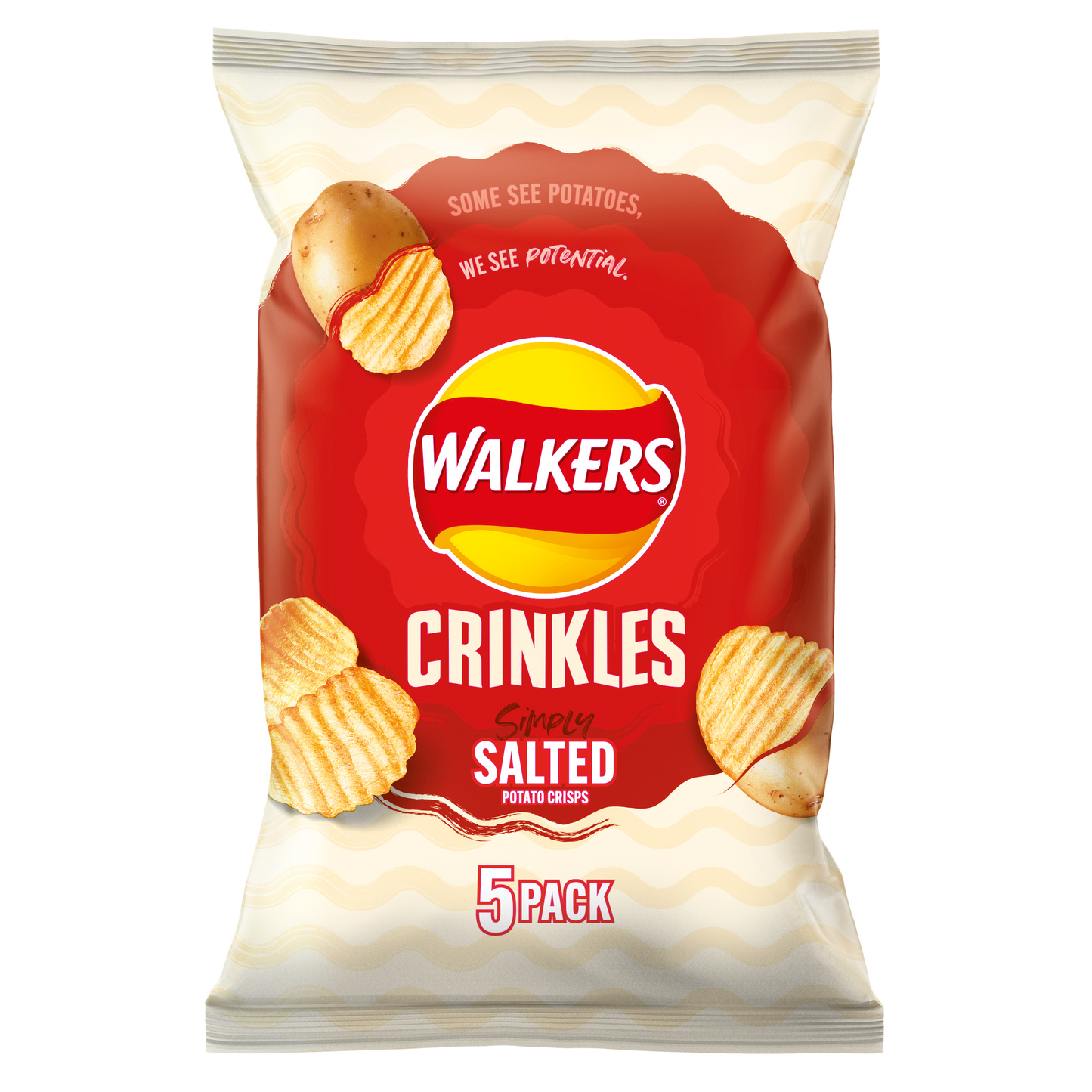 Chips en multipack Walkers Crinkles Légèrement salées 5x23g