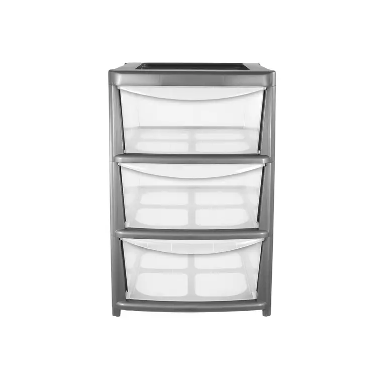 Thumbs up PLASTIC LARGE 3 DRAWER MOBILE TOWER STORAGE UNIT - SILVER