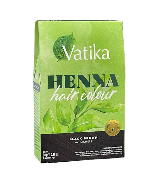 Vatika Coloration Cheveux au Henné Châtain Noir