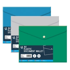 Porte-documents en plastique A4 (lot de 3)