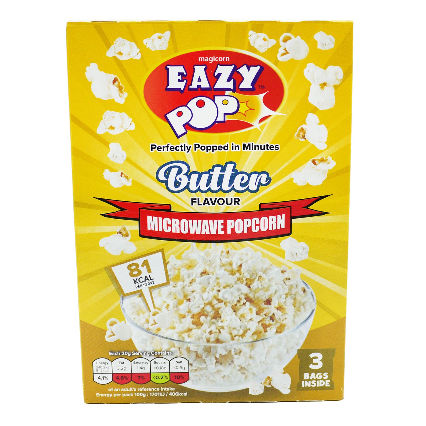 EAZYPOP MICROWAVE POPCORN BUTTER 3PK