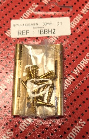 IBBH2 - 2'' Solid Brass Butt Hinge (Pair)