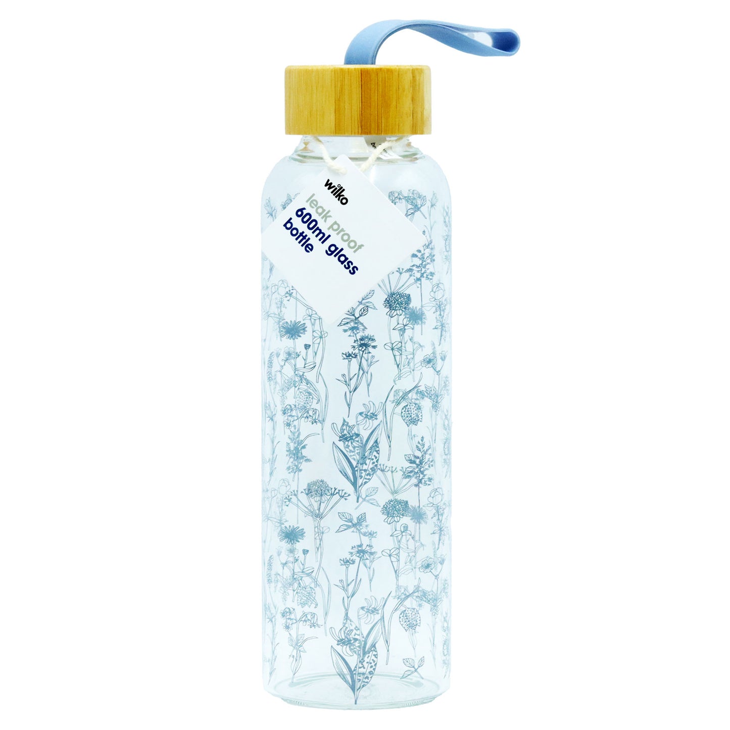 BOTTLE GLASS FLORAL 600ml