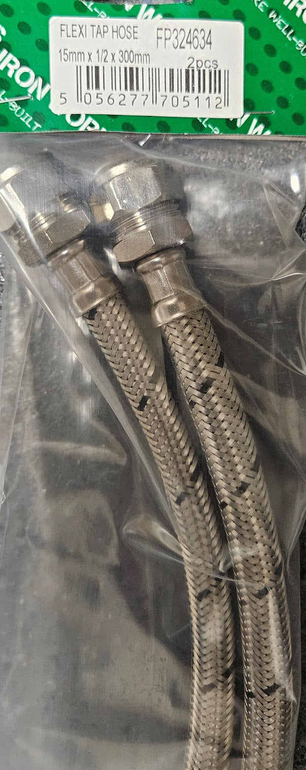 Flexible de raccordement pour robinet 15mm x 1/2" - 30cm Paire - 5112