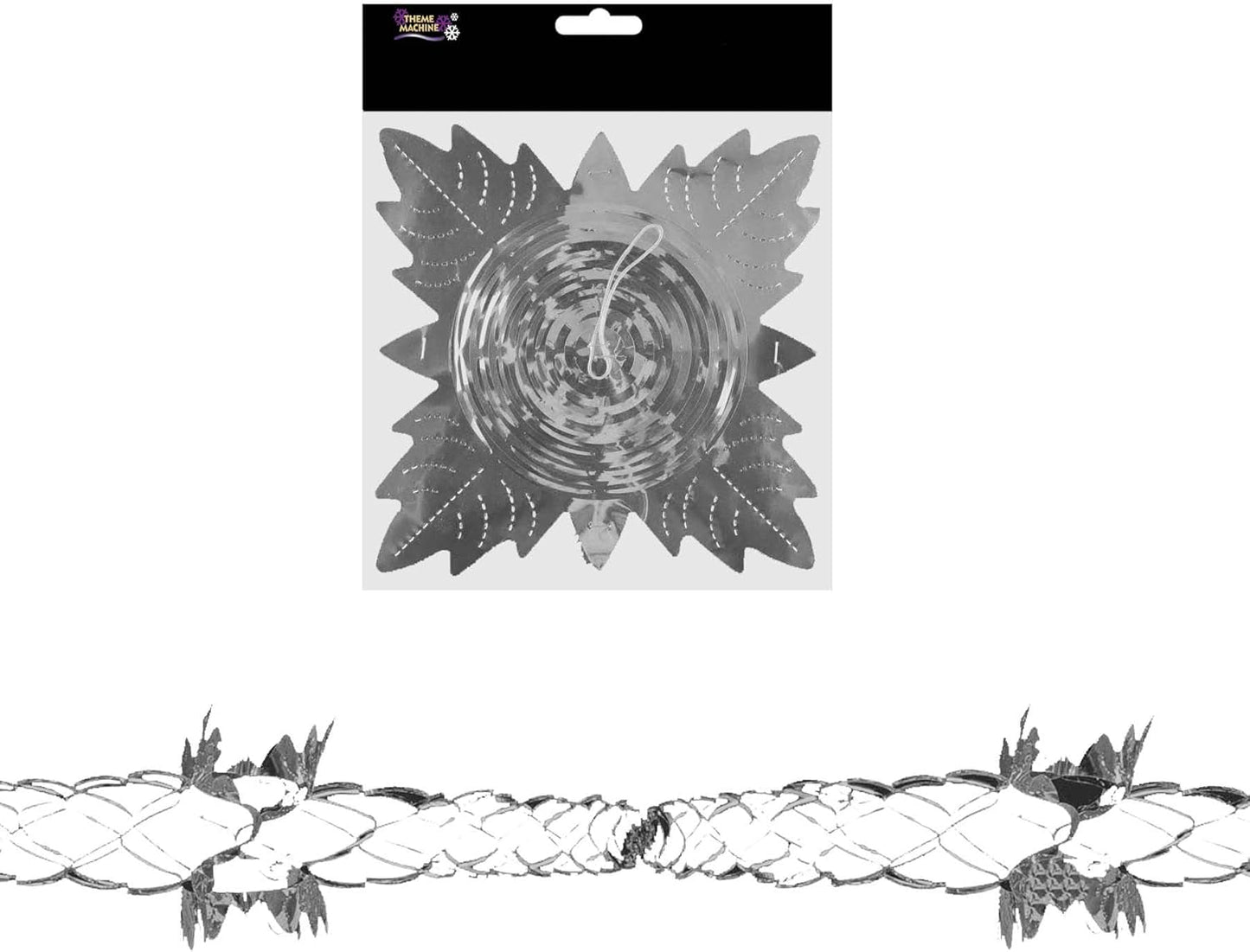 Theme Machine Christmas (DP) Foil Ceiling Decoration 2.7m Garland - Silver