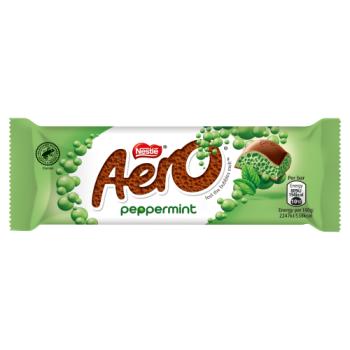 Barre de chocolat Aero Bubbly menthe poivrée 36g
