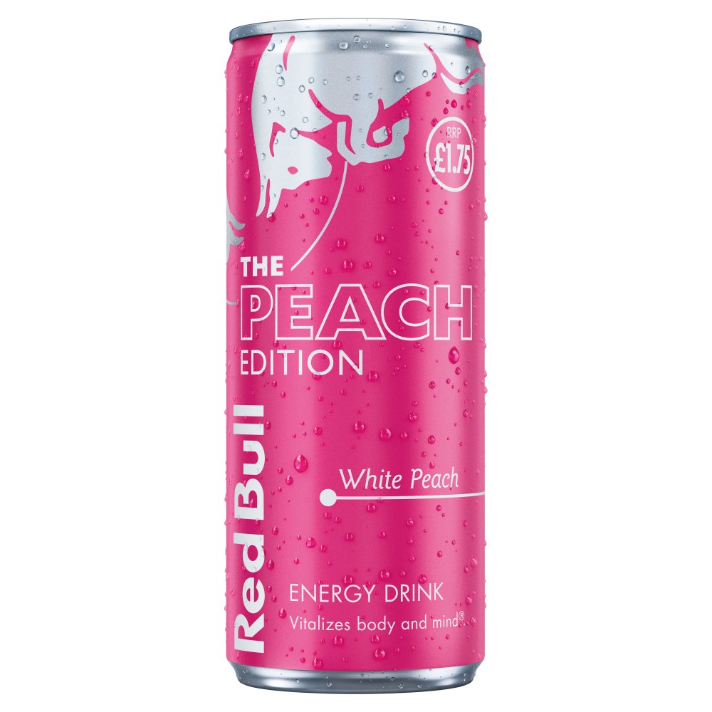 Boisson Énergisante Red Bull Édition Pêche Blanche 250ml PV £1.75