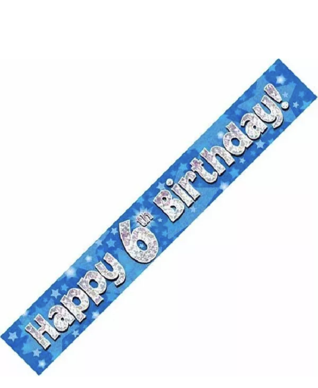 Happy 6th birthday Holographic banner 9 feet