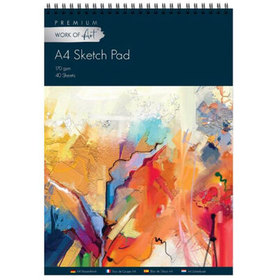 WORK OF ART A4 40 SHEETS SPIRAL BOUND SKETCH PAD