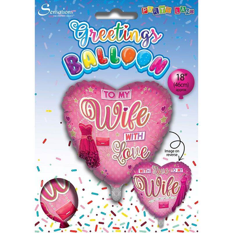 Ballon à feuille cœur 18 pouces "Love To My Wife" (1)