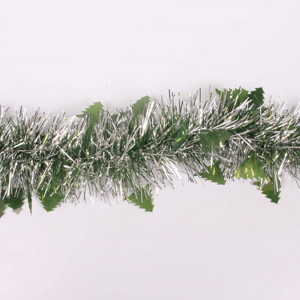 2m Christmas Die Cut Xmas Tree Tinsel - Silver