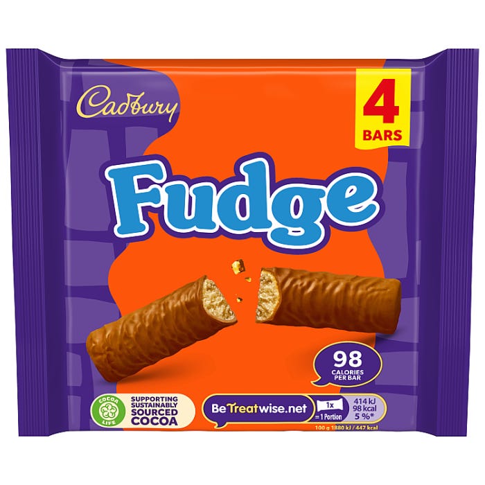 Cadbury Fudge Multipack, 88 g