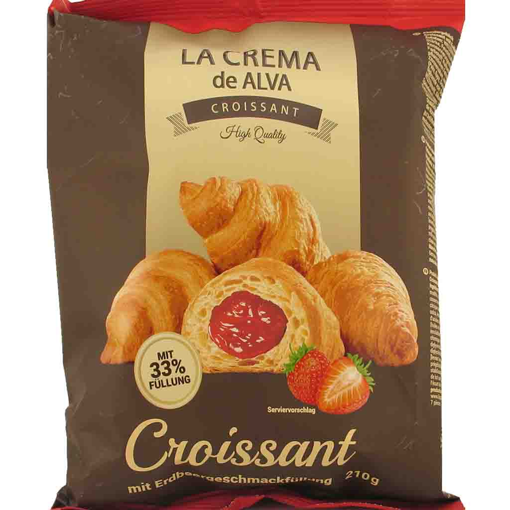 La Crema da Lava Croissant fourré à la crème de fraise 210g