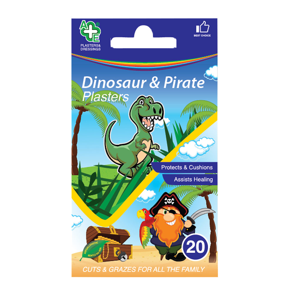 A & E Dinosaur & Pirate Plasters 20’s