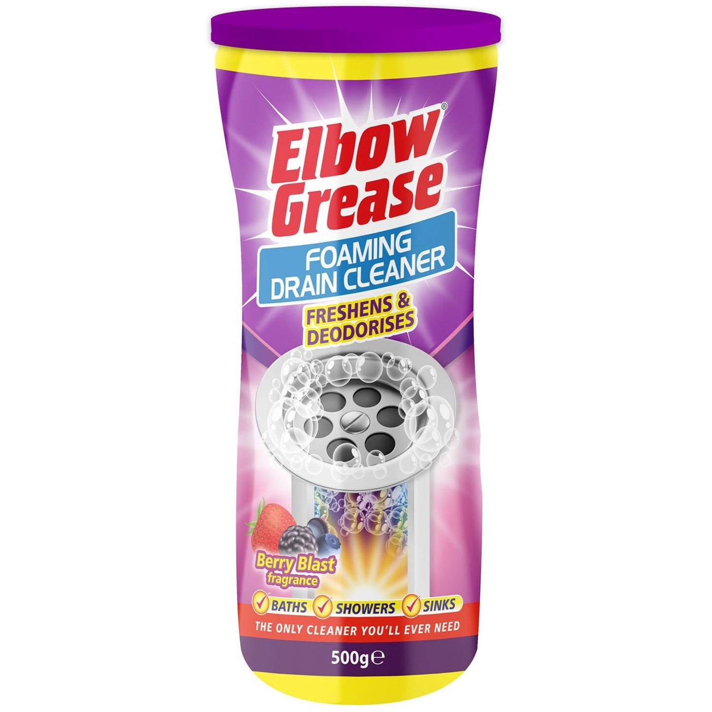 Elbow Grease Foaming Drain Cleaner 500g - Berry Blast
