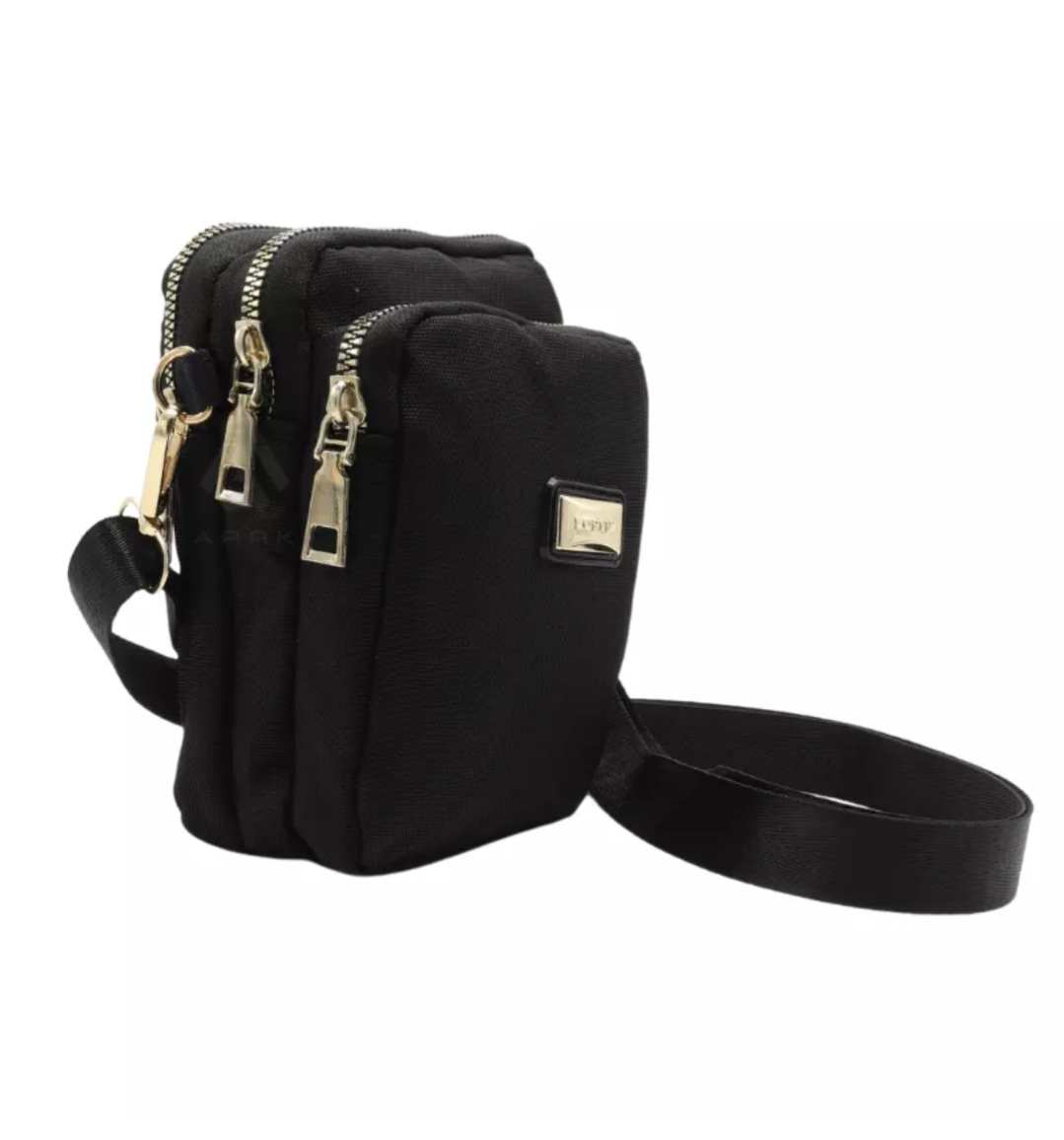 Pochette téléphone/accessoire double zip Lorenze en nylon de haute qualité pour la randonnée et le voyage