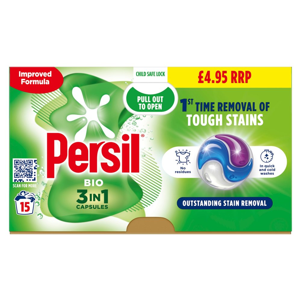 Persil Capsules de Lavage 3 en 1 Bio 15 Lessives