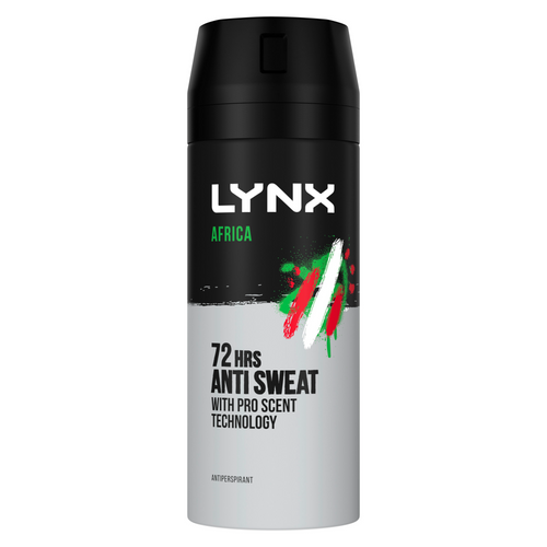 lynx body spray 150ml africa 72h anti-transpirant