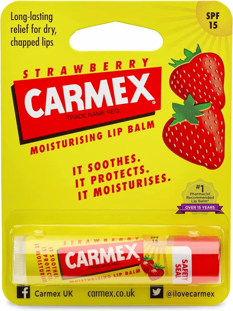Carmex SPF 15 Moisturising Lip Balm Click Stick - Strawberry (4.25g)