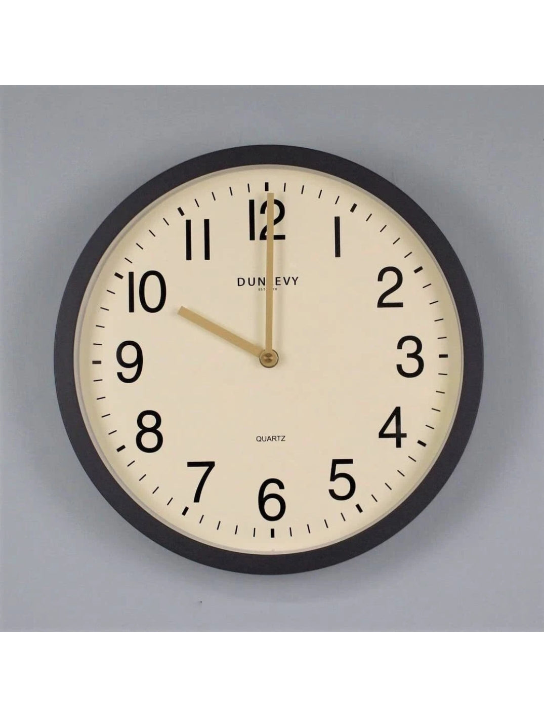 Dunlevy Horloge murale à quartz grise