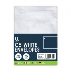 Enveloppes C5 blanches, paquet de 25
